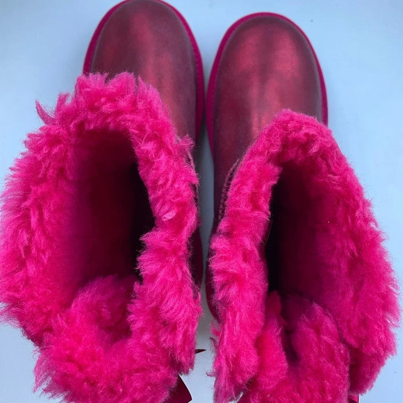 UGG Pink Ankle Boots with Bow - Picture 7 of 16